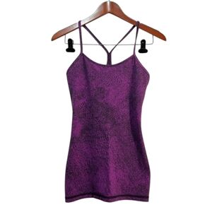 Lululemon Power Y Racerback Tank, Purple/Black, Size 6